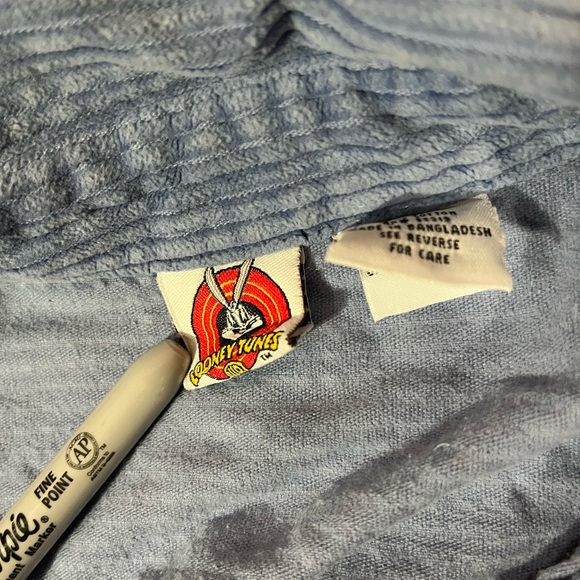 Looney Tunes vintage button up corduroy shirt blue small tweety Sylvester - Picture 9 of 9